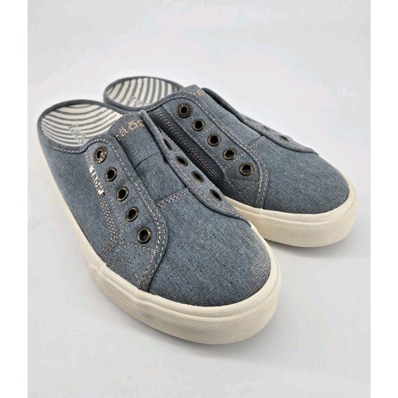 Taos Ez Soul Sneakers Slip On Womens Blue Canvas Laceless Arc Support Sz 8.5 - Picture 1 of 12